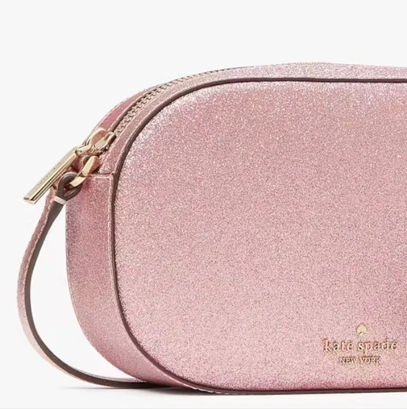 Kate Spade 💥NWT💥 Glimmer Oval Camera Bag Pink Mitten Crossbody Bag. NEW! - Picture 13 of 17